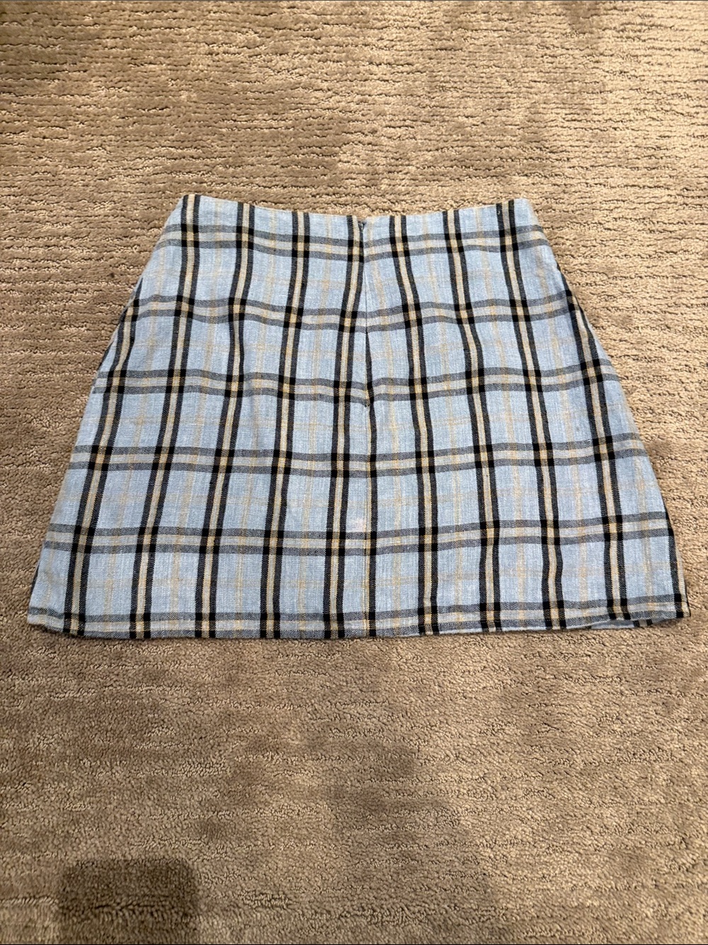 Reformation Light Blue Plaid Linen Mini Skirt size 2 - Picture 4 of 7